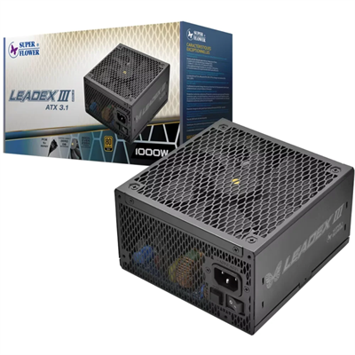 Super Flower Leadex III Gold 1000W 80+ Gold, ECO Fanless & Silent Mode, Full Modular PCIe 5.0 Power Supply, Fluid Dynamic Bearing Fan