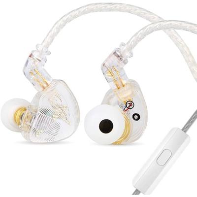 Tangzu Wan’er S.G HiFi 10mm Dynamic Driver PET Diaphragm in-Ear Earphone with Ergonomic Shape, Detachable 2Pin OFC Braided Cable for Audiophile Musician DJ Stage (White, with Mic)