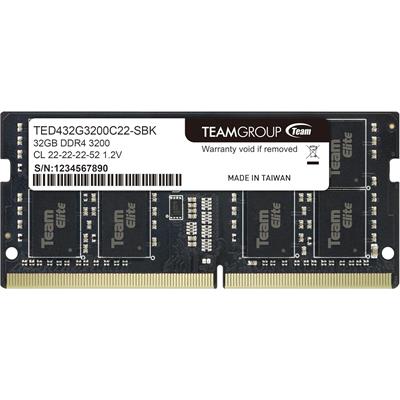 TeamGroup Elite 32GB (1x32GB) 3200MHz C22 SO-DIMM DDR4 Laptop Memory