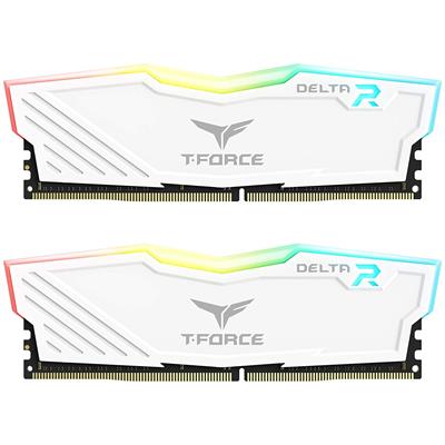 TeamGroup T-Force Delta RGB 32GB (2x16GB) 3600MHz C18 DDR4 DRAM Desktop Memory - White