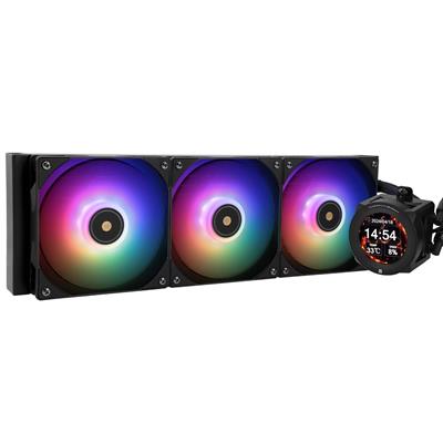 Thermalright Core Vision 360 Black ARGB 360 mm AIO CPU Liquid Cooler, IPS LCD Screen with 480 x 480 Resolution, for AM4/AM5/Intel 1700/1851, 2.1 Inch Magnetic Absorber LCD Screen for Pictures