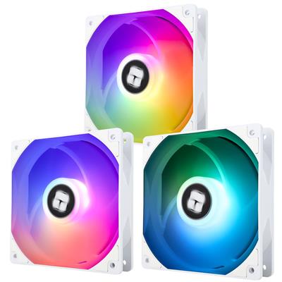 Thermalright TL-C12CW-S X3 CPU Fan 120mm White ARGB Case Cooler, 4pin PWM Silent Computer Cooling Fan with S-FDB Bearing Included, up to 1550RPM( (3 Quantities)