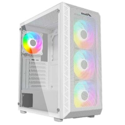 Thunder Furor Next Level TGC-225W RGB ATX PC Gaming Case, Tempered Glass, 3x ARGB Fans Included – White