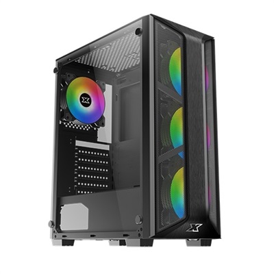 (Fan Options) Xigmatek Trio Tempered Glass ARGB Mid Tower Chassis Gaming Case