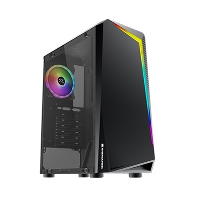 Xigmatek Vortex Tempered Glass ARGB Mid Tower Chassis Gaming Case – 1x Sync XCR120 RGB Fan Pre-Installed