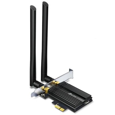 TP-Link Archer TX50E AX3000 Wi-Fi 6 Bluetooth 5.2 PCIe Adapter for PC with Heat Sink, MU-MIMO, Ultra-Low Latency, Supports Windows 11/10 (64bit) Only, Two High-Gain Dual Band Antennas