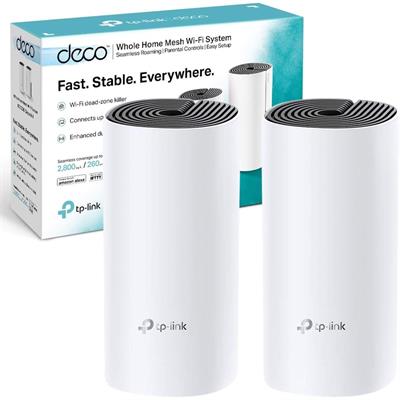 TP-Link Deco M4 Whole Home Mesh Wi-Fi System, Seamless and Speedy Up To 2800 Sq ft Coverage, Work with Amazon Echo/Alexa, Router and Wi-Fi Booster Replacement, Parent Control, Pack of 2