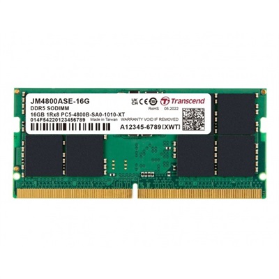 Transcend JetRam 16GB 4800MHz C40 DDR5 SO-DIMM Laptop Memory