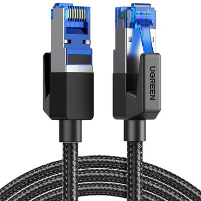 Ugreen Cat 8 Ethernet Cable, High Speed Braided 40Gbps 2000Mhz Network Cord Cat8 RJ45 Shielded Indoor Heavy Duty LAN Cables Compatible for Gaming PC PS5 Xbox Modem Router - 1m