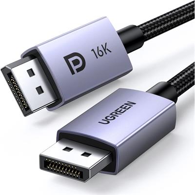 Ugreen DisplayPort Cable 2.1 DP2.0 40Gbps Support 16K@30Hz 8K@240Hz 4K@240Hz HDR, HDCP, DSC 1.2a, Braided Display Port Cable Cord Compatible FreeSync G-Sync Video Card Monitor - 3m