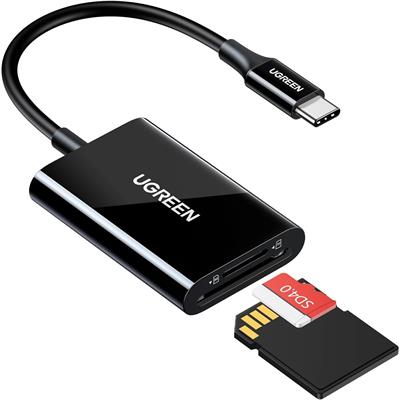 Ugreen SD Card Reader USB-C, High-Speed Type C Memory Card Reader Micro SD Card Reader Adapter 170MB/s Compatible for iPhone 15 Pro Max iPad Pro MacBook Pro/Air Samsung Galaxy Android Black