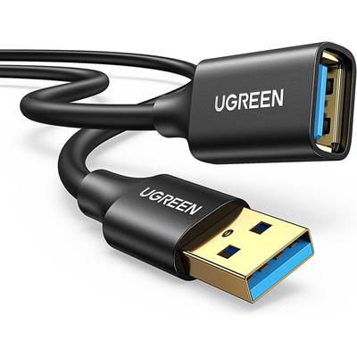 Ugreen USB 3.0 Extension Cable, USB Extender Male to Female USB Cable High-Speed Data Transfer Compatible with Webcam, Gamepad, USB Keyboard, Mouse, Flash Drive, Hard Drive, Oculus VR, Xbox - 3m (Black)