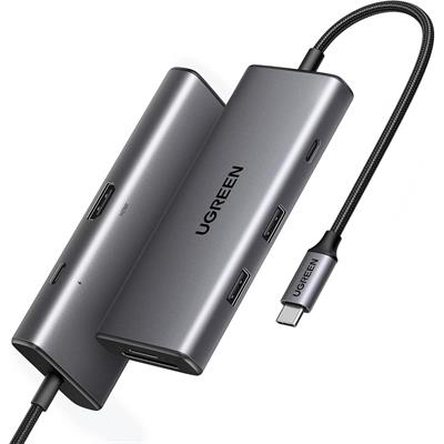 Ugreen Revodok Pro 107 USB-C Hub 7-in-1 10Gbps USB C 3.2 & 2 USB-A 3.2 4K HDMI, 100W Power Delivery, SD/TF Card Reader for MacBook Pro/Air, iPad Pro, iPhone 15 Pro/Pro Max, Thinkpad and More