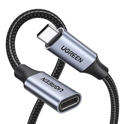 Ugreen USB-C Extension Cable, (0.5M/10Gbps/100W), USB C 3.2 Extender Nylon Type C Male to Female Cord Charging & Transfer Compatible with PSVR2/Macbook/iPad/USB C Hub/Magsafe Charger/iPhone 15
