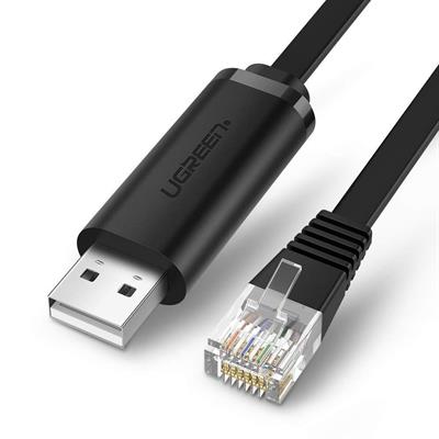 Ugreen USB Console Cable USB 2.0 to RJ45 with RS232 FTDI Chip Console Cable, Plug and Play for PC Laptop in Windows, Mac OS, Linux, 1.5m, Black