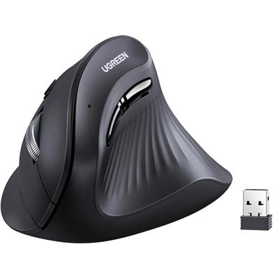 Ugreen Vertical Mouse Wireless (Bluetooth 5.0+2.4G) Ergonomic Mouse with 5 Buttons, 1000/1600/2000/4000 DPI, Prevention of Mouse Arm, Vertical Mouse Compatible with PC/Laptop/Tablet, Black