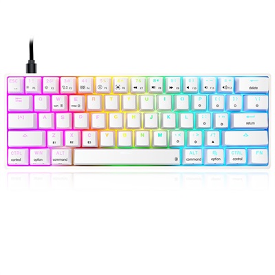 Skyloong SK61S 60% Wireless Bluetooth RGB Mechanical Keyboard - White (Brown Switches)