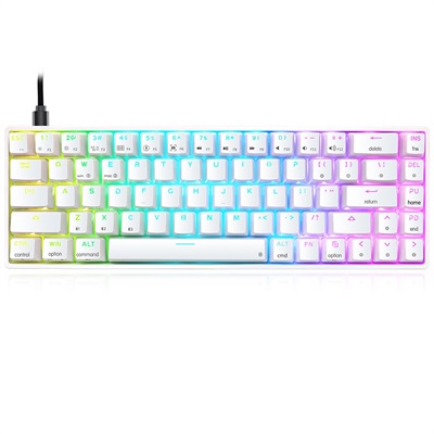 Skyloong SK68S Wireless Bluetooth RGB Mechanical Keyboard - White (Brown Switches)