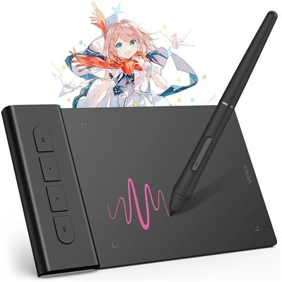 Veikk Creator Pop VK430 Pen Tablet: 4x3 Inch Ultra-Thin Portable Graphics Drawing Tablet, with Battery-Free Pen and 4 Customized Express Keys, Compatible with Windows,Mac, Linux and Android