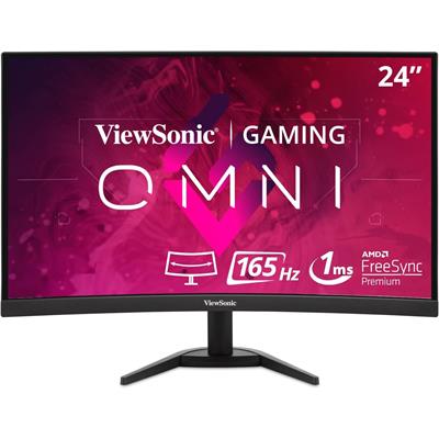 ViewSonic VX2468-PC-MHD 24 Inch Curved 1080p 1ms 165Hz Gaming Monitor with FreeSync Premium, VA Panel, Eye Care, HDMI and Display Port