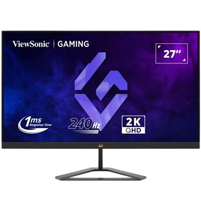 ViewSonic VX2758A-2K-PRO-3 (68.58 Cm) 27 Inch 240Hz IPS QHD 2K Gaming Monitor: 1m, HDR10, FreeSync, 137% sRGB, Tilt, Eye Care, 2 x HDMI, Display Port