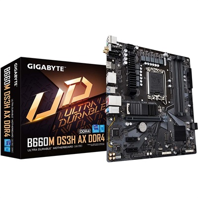 Gigabyte B660M DS3H AX DDR4 - LGA 1700 (Intel 12th Gen) microATX Motherboard