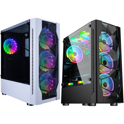 1st Player DK-D4 ATX Gaming Case with 4x R1 RGB Fans Pre-installed