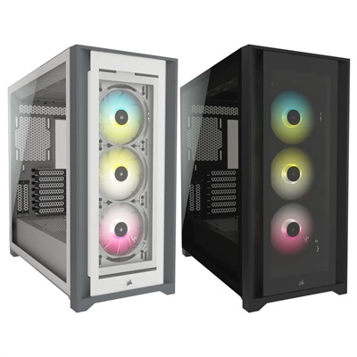 Corsair iCUE 5000X RGB Tempered Glass Mid-Tower ATX Case - 3x ARGB Fans Pre-installed