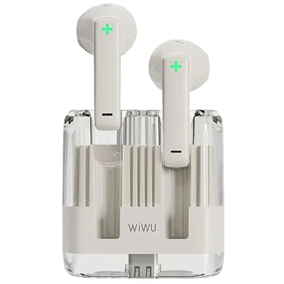 Wiwu T21 Crystal Transparent Wireless Bluetooth Earbuds - White