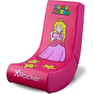 X Rocker Super Mario All-Star Peach Floor Rocker Nintendo Gaming Chair, Foldable, Faux Leather, Pink