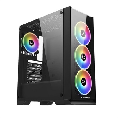 Xigmatek Sirocon III ARGB Mid Tower Chassis ATX Gaming Case – 4x XDS120 ARGB Fans Pre-Installed