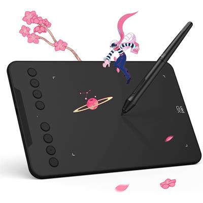 XP-Pen Deco Mini7 V2 Drawing Tablet - 16384 Levels of Pressure Battery-Free Stylus, 7 x 4 OSU Drawing Pad, 8 Hotkeys for Digital Art, Teaching, Gaming Graphic Tablet for Chrome, PC, Mac, Android