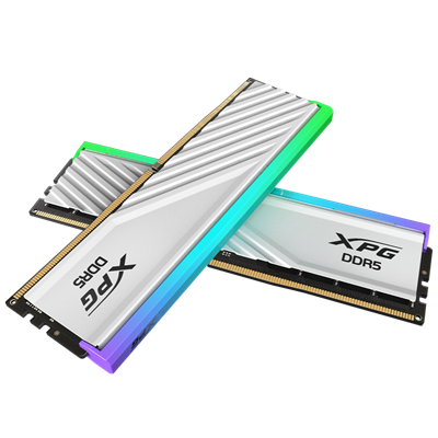 XPG Lancer Blade RGB 16GB (2x8GB) 5600MHz C46 DDR5 DRAM Memory - White