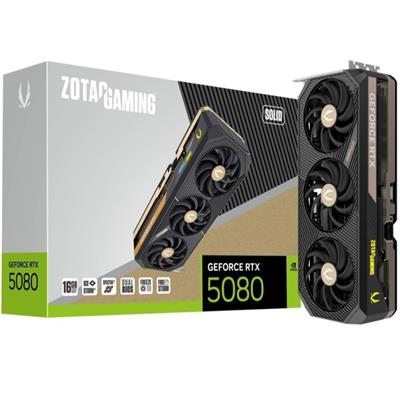 Zotac Gaming GeForce RTX 5080 Solid DLSS 4 16GB GDDR7 256-bit 30 Gbps PCIE 5.0 Gaming Graphics Card, IceStorm 3.0 Advanced Cooling, Spectra 2.0 ARGB Lighting