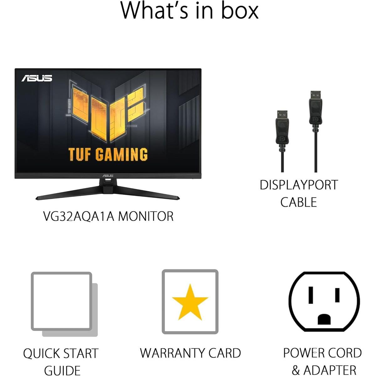 ASUS TUF Gaming VG32AQA1A Monitor Gaming 32, WQHD, OverClock