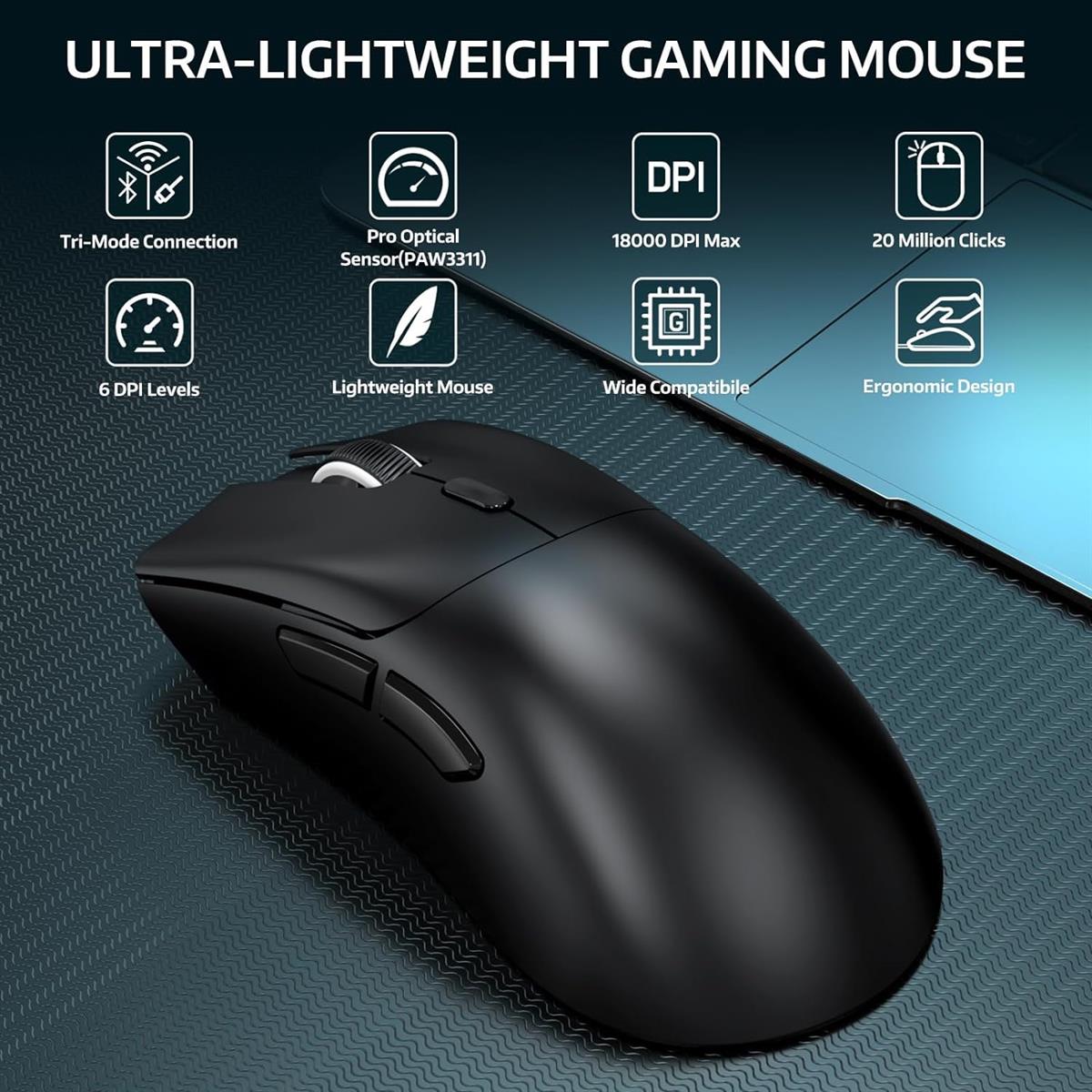 Attack Shark R1 Black | Wireless Gaming Mouse | Price in Pakistan