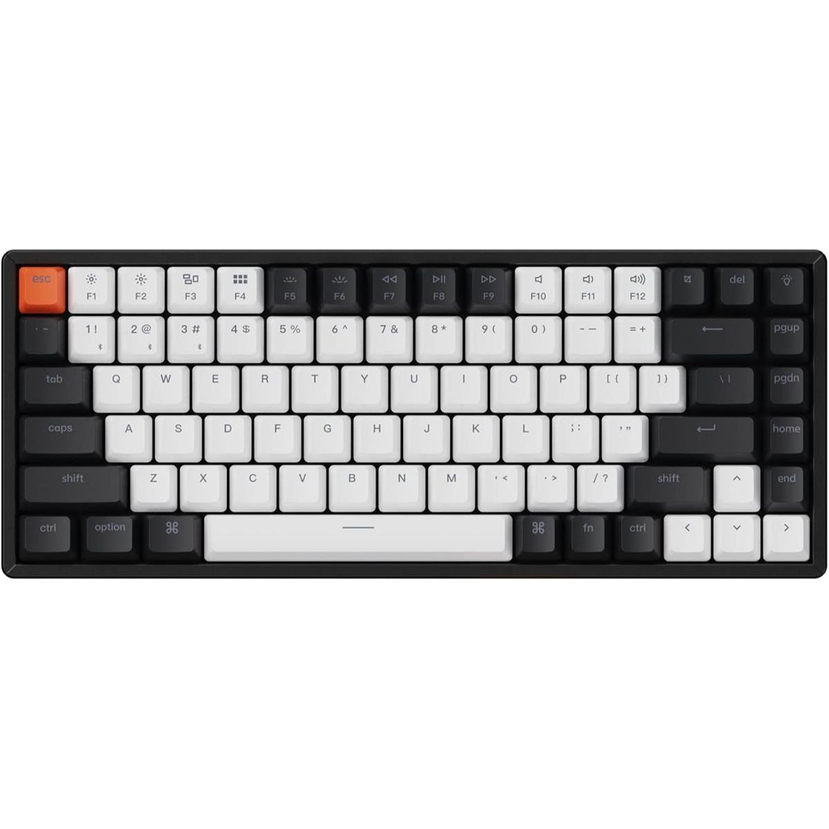 Keychron K2 Version 75% Layout 84 Keys Hot-Swappable Bluetooth Wireless,  USB Wired Mechanical Keyboard with Gateron G Pro Brown Switch, Double-Shot 