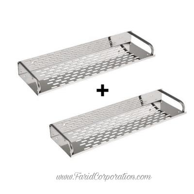 2PC Stainless Steel Single layer Shelf for Bathroom and Kitchen | Wall mount storage rack single rack 