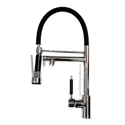 Kitchen Faucet with pull down sprayer and double neck