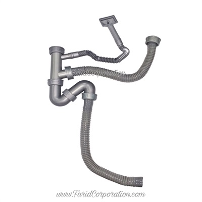 Double Kitchen Sink Pipe kit without Drainer | Double Kitchen Sink Drain Pipes without Waste