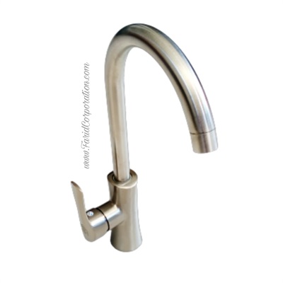 kitchen sink faucet in steel matte color and slim design