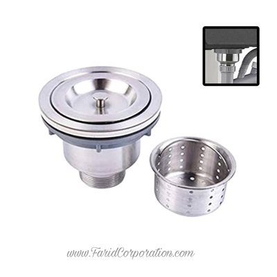Kitchen Sink Drain Strainer Removable with jumbo Waste Basket | Drain Strainer stainless steel for China kitchen sink