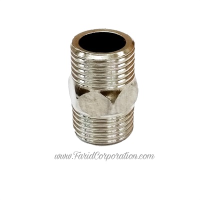 Brass barrel nipple 1/2" external thread chrome plated | Brass nipple 1/2"
