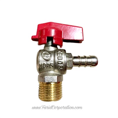 Double Lin 1/2" Male Elbow Type Brass Ball valve with butterfly handle and Nozzle 