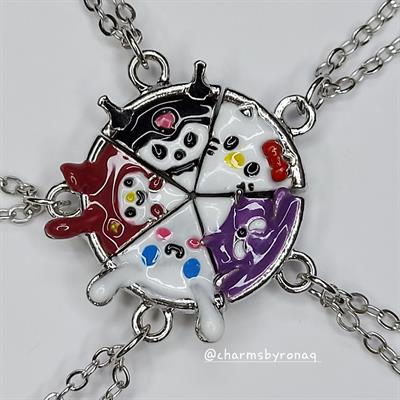 Set of 5 BFF Magnetic Sanrio Pizza Necklaces 