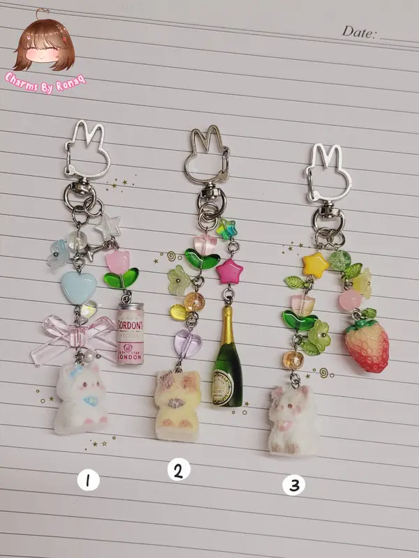 Fluffy Cat Keychains 