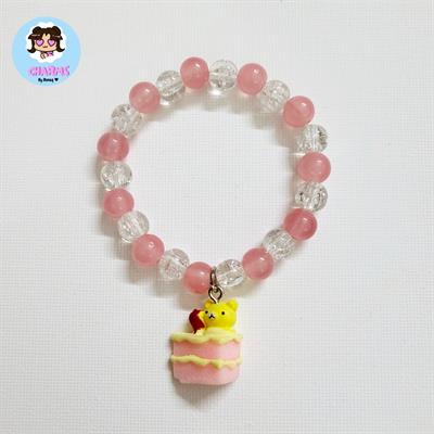 Bubbly Bracelet - Strawberry Bear Cake 