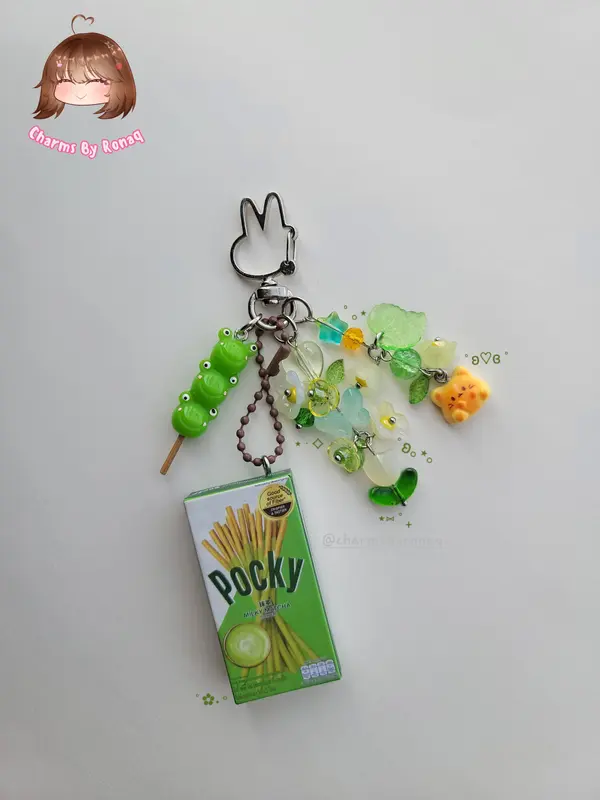 Milky Matcha Pocky Trinket Keychain
