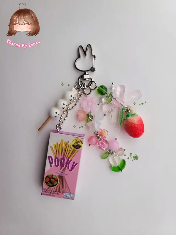 Strawberry Pocky Trinket Keychain