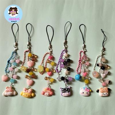 Sleepy Sanrio 2 in 1 Phone Charm and Keychain